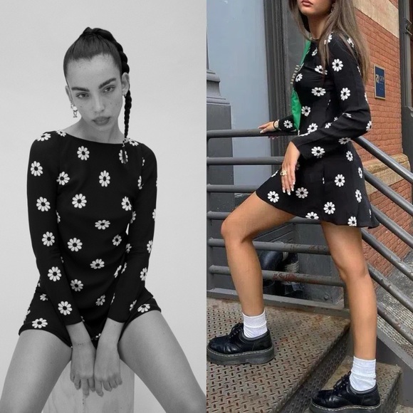 SOLD- REALISATION x Claudia Schiffer Cosima Silk Daisy Mini Dress - Picture 2 of 15